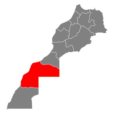Laayoune-Sakia El Hamra set of Fas haritası şekli, seyahat web sitesi ikonu çizimi .