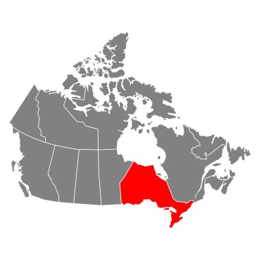Kanadalı Ontario harita şekli, seyahat web düz konsept vektör çizimi .