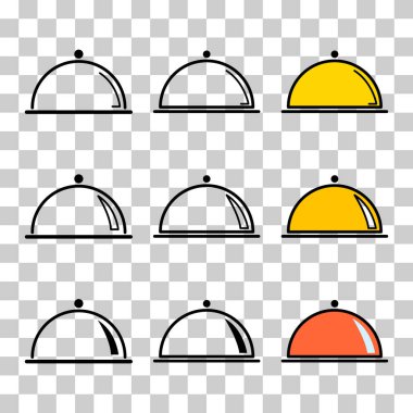 Garson tepsisi simgesi, menü restoranı web sembolü, öğle yemeği tasarımı vektör illüstrasyonu .
