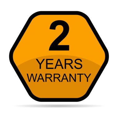 İki yıl gölge ikonu, rozet mühürü garantisi müşteri imzası, pul vektör illüstrasyonu .