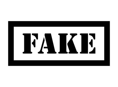 Sahte pul sembolü, etiket etiketi işareti düğmesi, metin sancak vektör illüstrasyonu .