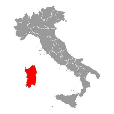 İtalya Sardunya sembolü haritası, seyahat web düz konsept web vektör resimleme .