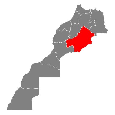 Draa-Tafilalet Fas haritası seti şekil, seyahat web simgesi çizimi .