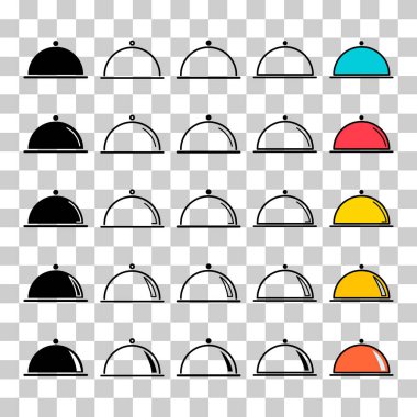 Garson tepsisi simgesi, menü restoranı web sembolü, öğle yemeği tasarımı vektör illüstrasyonu .