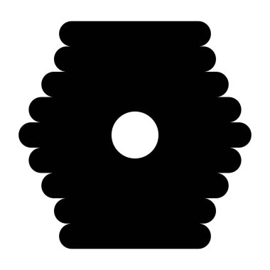 Kovan doğal ikonu, arı ağı düz yaşam alanı işareti, grafik vektör illüstrasyonu .