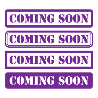 Yaklaşan pul sembolü, etiket işareti düğmesi, metin sancak vektör illüstrasyonu seti .