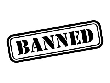 Yasaklanmış pul sembolü, etiket etiketi işareti düğmesi, metin sancak vektör illüstrasyonu .