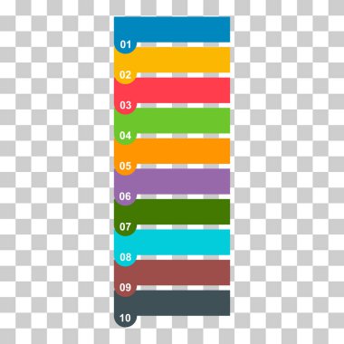 On adım dikey enfografik diyagram, iş bilgisi tasarımı, grafik vektör illüstrasyonu .