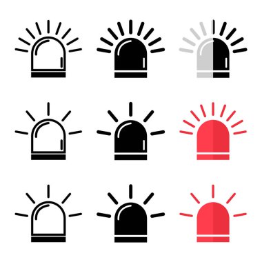 Siren yangın alarmı işareti, tehlike işareti, ambulans uyarı vektör illüstrasyonu .