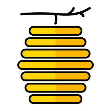 Kovan doğal ikonu, arı ağı düz yaşam alanı işareti, grafik vektör illüstrasyonu .