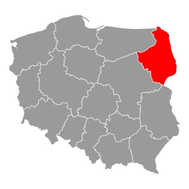 Polonya Podlaskie haritası şekli, seyahat web düz konsept vektör çizimi .