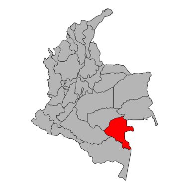 Kolombiya haritası şekli, seyahat web düz konsept vektör illüstrasyonu .