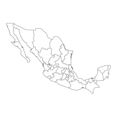 Meksika harita sembolü şekli, seyahat ağı düz konsept vektör çizimi .