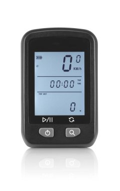 Motorlar için siyah su geçirmez GPS izleyicisinin ön görüntüsü, izole edilmiş