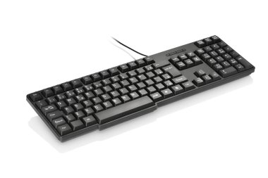 Basit siyah klavyenin dörtte üçü izole.