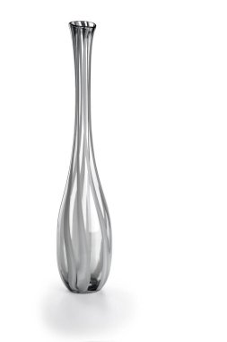 Gri uzun cam vazo, izole.