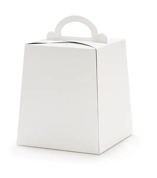 White Cardboard Carton Handle Top Isolated — Stock Photo, Image