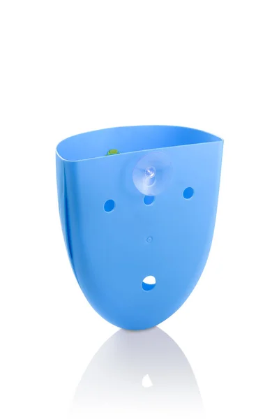 Back View Blue Green Shampoo Stand Suction Cup Isolated — Stock Photo, Image
