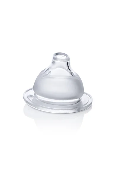 Larger Transparent Baby Bottle Nipple Isolated — Stock Photo, Image