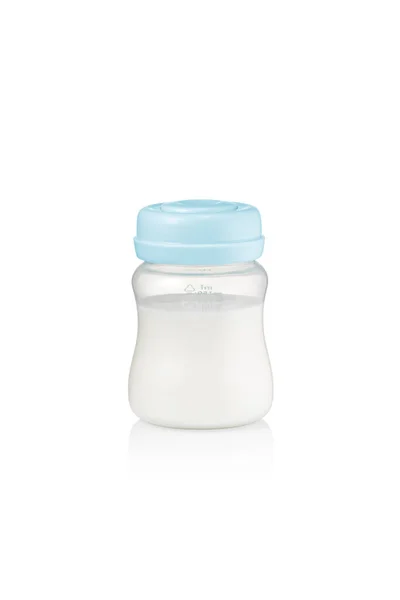 Small Baby Bottle Milk Bottle Nipple Isolated — Stock Photo, Image