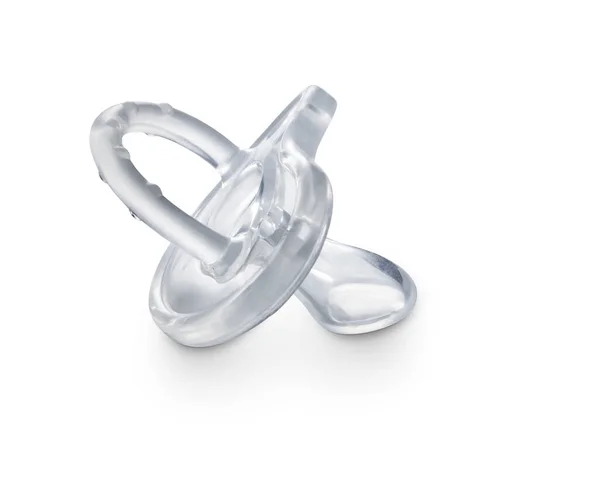 Simple Transparent Silicon Baby Pacifier Isolated White Stock Image