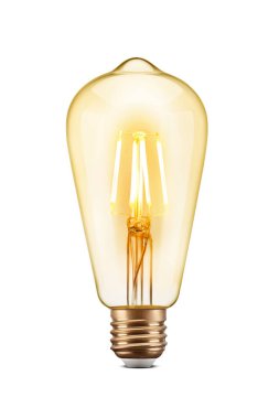 LED filament tungsten Edison vintage ampul, beyaz arkaplanda izole