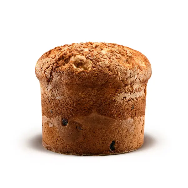 Panettone, İtalyan usulü çikolatalı ekmek somunu, ya da genellikle Noel ve yeni yıl için hazırlanmış ve tadını çıkarılmış. Beyaz arkaplanda izole. 