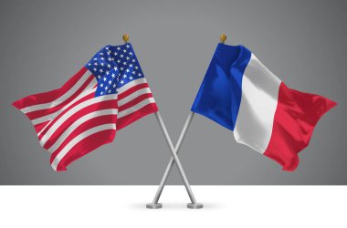 Amerika ve Fransa Birleşik Devletleri 'nin İki Dalgalı Bayrağı, Amerikan ve Fransız İlişkilerinin İşareti