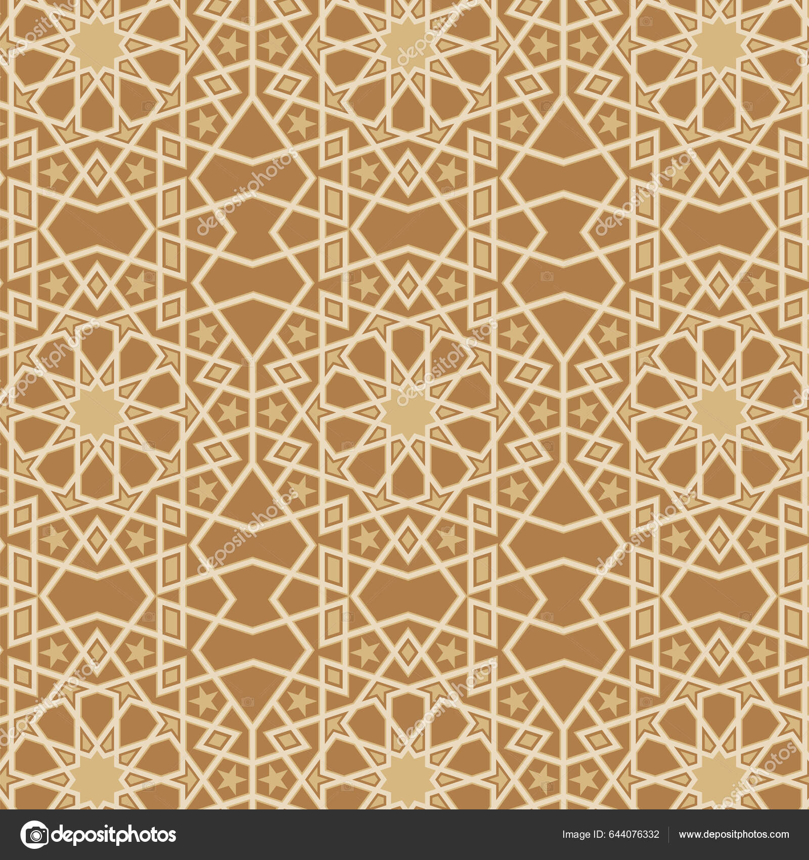 Brown Islamic Art Pattern Ramadan Festival Designs Fabric — Stock Photo ...