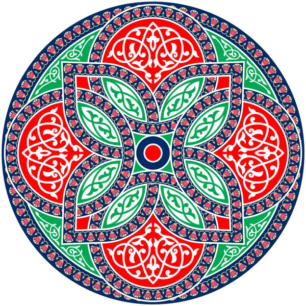 ラマダーン祭のデザインのイスラム美術イラストファブリック カラフルな赤緑の背景 — ストック写真