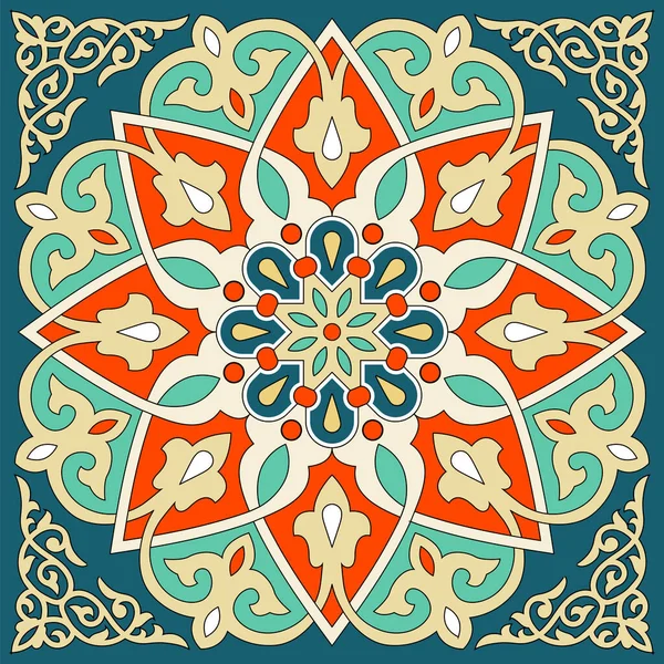 Исламское Искусство Иллюстрация Рамадана Фестиваль Проектирует Ткань Красочный Бирюзовый Фон — стоковое фото