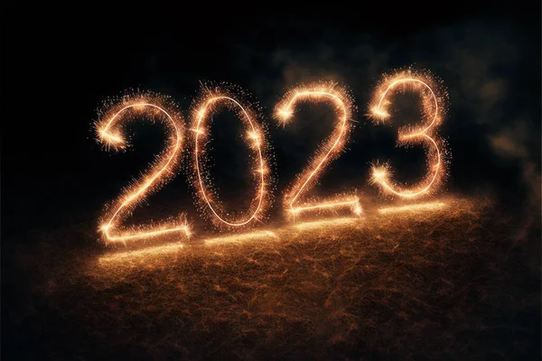New Year 2023 Written Sparklers — Stock Photo, Image