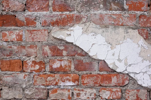 古いデリートレンガと石膏壁の背景 — ストック写真