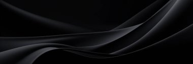 minimal black abstract header or banner background with wavy pattern and copy space clipart