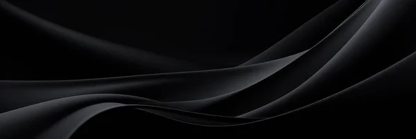 Minimální Černé Abstraktní Záhlaví Nebo Pozadí Banneru Vlnitým Vzorem Kopírovacím Stock Obrázky