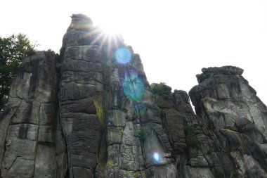 Externsteine rock formation at Teutoburg Forest in Germany clipart