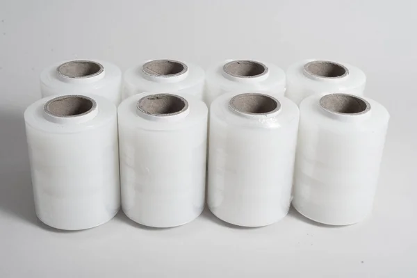 Lot Rolls Polythene Film Package Industry Tools — Stock Photo, Image