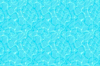 Su dalgalanması üst görünümü desensiz desen tasarımı. Güneş ışığı yansıması üst manzara yüzme havuzu, okyanus ve deniz arka planı