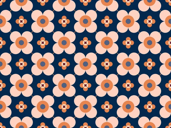 Ретро Простой Цветочный Геометрический Узор Текстура Современные Милые Ромашки Цветы — стоковый вектор
