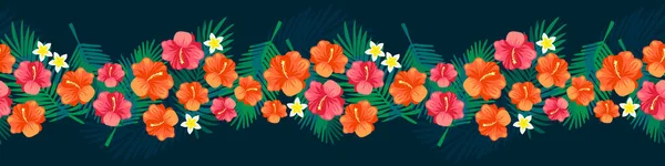 Flores Tropicales Hojas Patrón Sin Costuras Acuarela Exótica Floral Selva — Archivo Imágenes Vectoriales