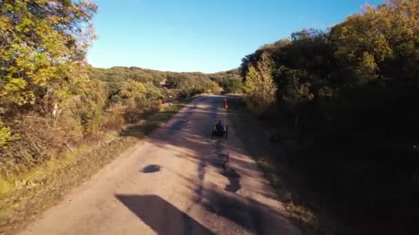 Atleta Com Treinamento Deficiência Com Sua Handbike Uma Pista Imagens — Vídeo de Stock