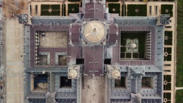 Vista Aérea Superior Mosteiro Real San Lorenzo Escorial Imagens Alta — Vídeo de Stock