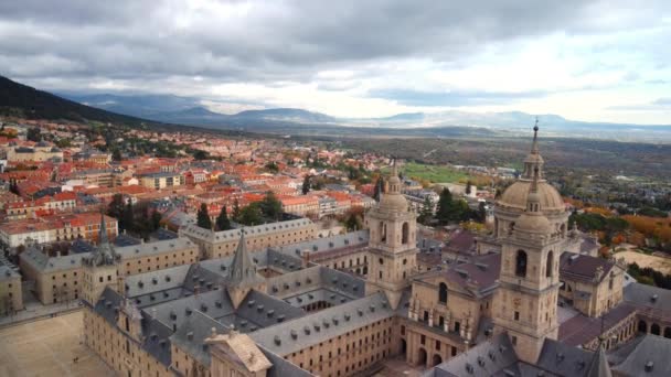 Vista Aérea Mosteiro Real San Lorenzo Escorial Imagens Alta Qualidade — Vídeo de Stock