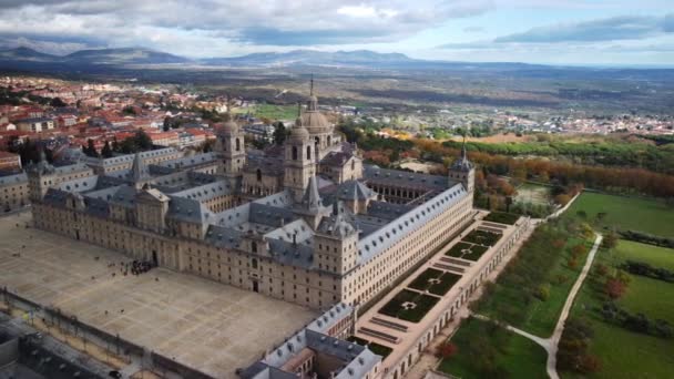 Vue Aérienne Monastère Royal San Lorenzo Escorial Images Haute Qualité — Video