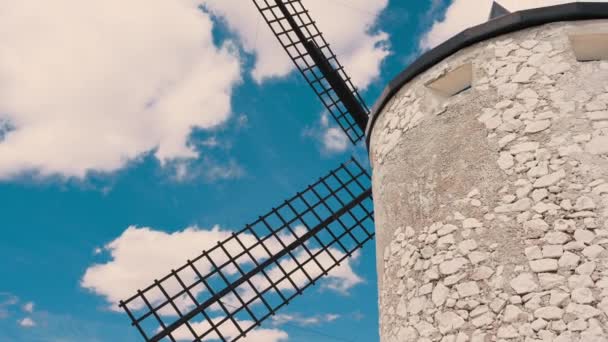 Don Quijote Väderkvarnar Consuegra Toledo Spanien Högkvalitativ Film — Stockvideo