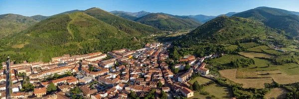 stock image Aerial View of Ezcaray village, La Rioja, Spain. High quality photo.