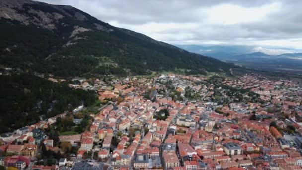 Aerial View Escorial Village Madrid Province Spain High Quality Footage — Stockvideo