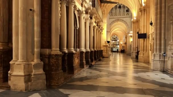 Інтер Знаменитого Готичного Бургоського Собору Кастилії Леоні Іспанія Сайт Всесвітньої — стокове відео