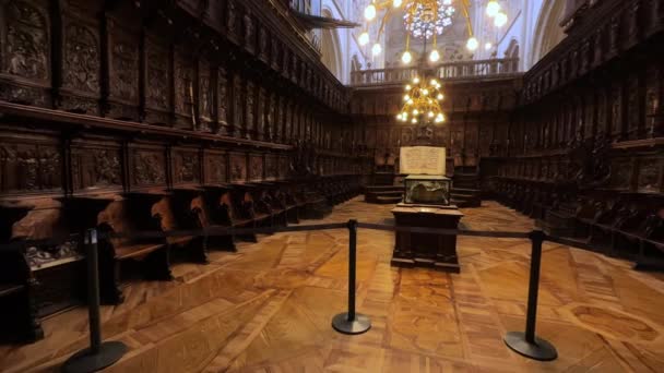 Interior Famous Gothic Burgos Cathedral Castilla Leon Spain Unesco World — Vídeo de Stock