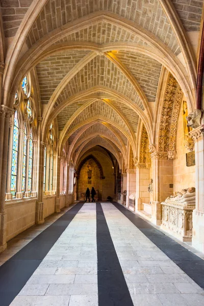 Burgos, Spain - January 14, 2023: Interior of the famous gothic Burgos Cathedral in Castilla y Leon, Spain. Unesco World Heritage Site. High quality photo
